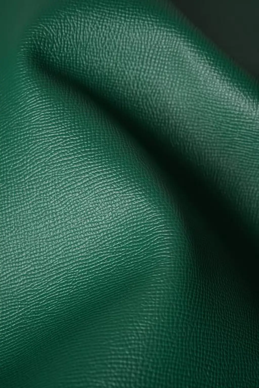 Emerald Epsom calfskin with a crisp cross-hatched grain