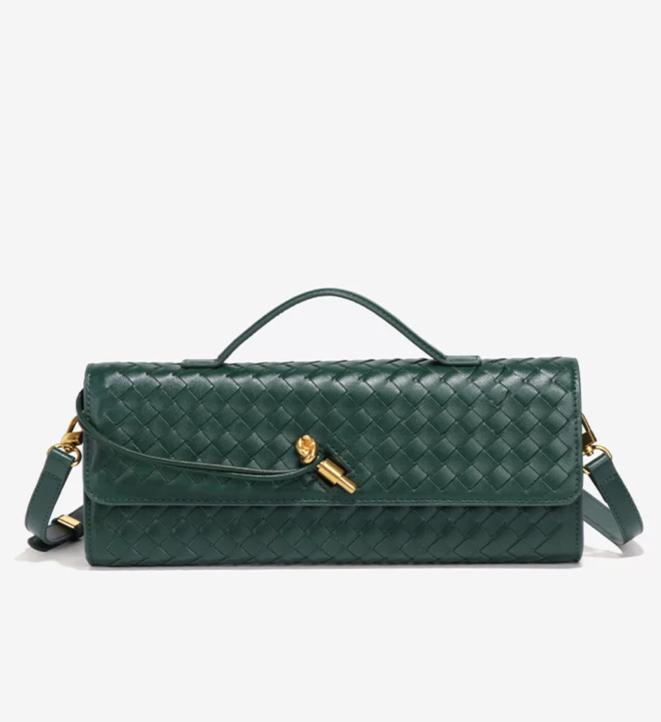 Weave Knot Cowhide Stick Weaving Banquet Bag