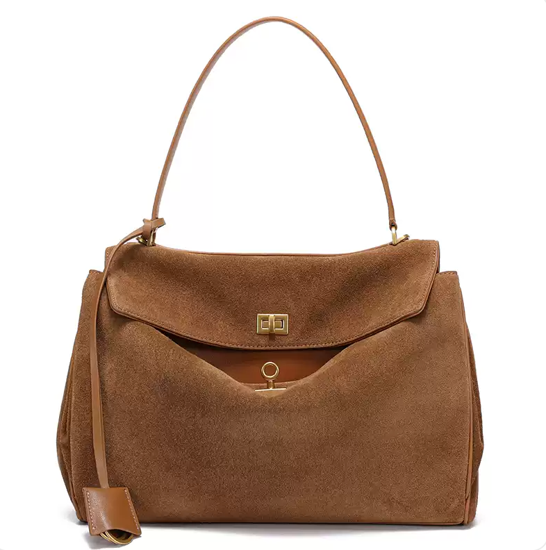 Noir Drift suede sports crossbody bag
