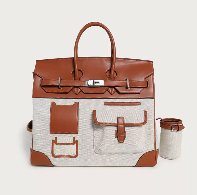Basic Canvas color blocked travel bag