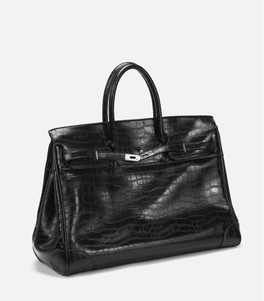 Embossed oversized handbag