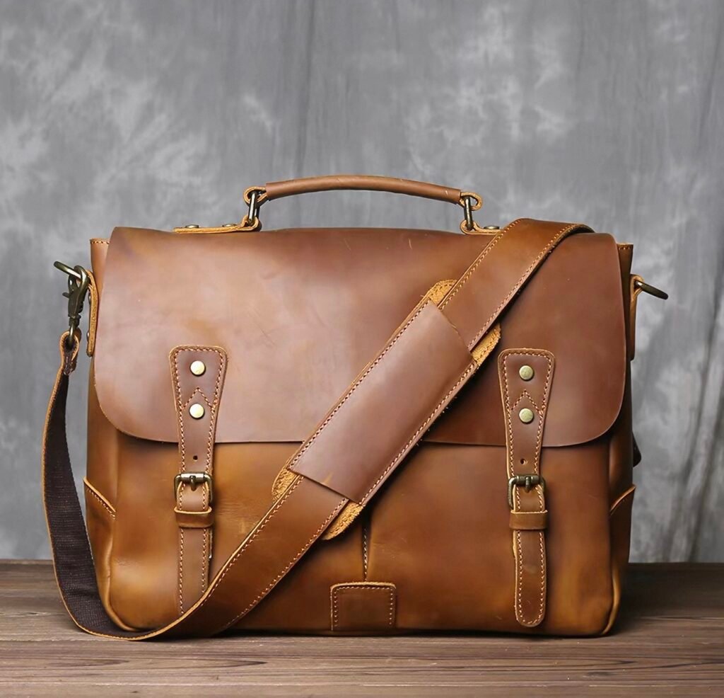Crazy Horse Skin Messenger Bag