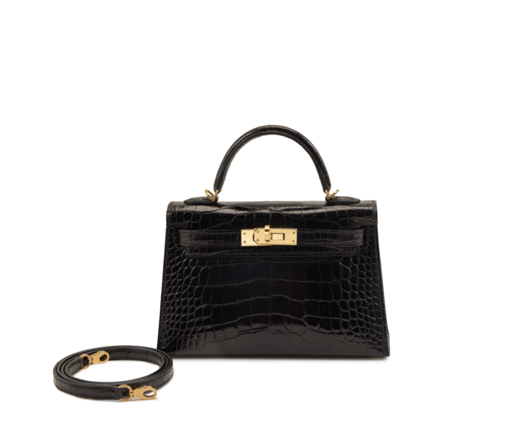 Hermes Black Alligator Mini Kelly II
