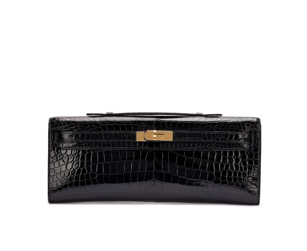 Hermes Black Nile crocodile Kelly Cut